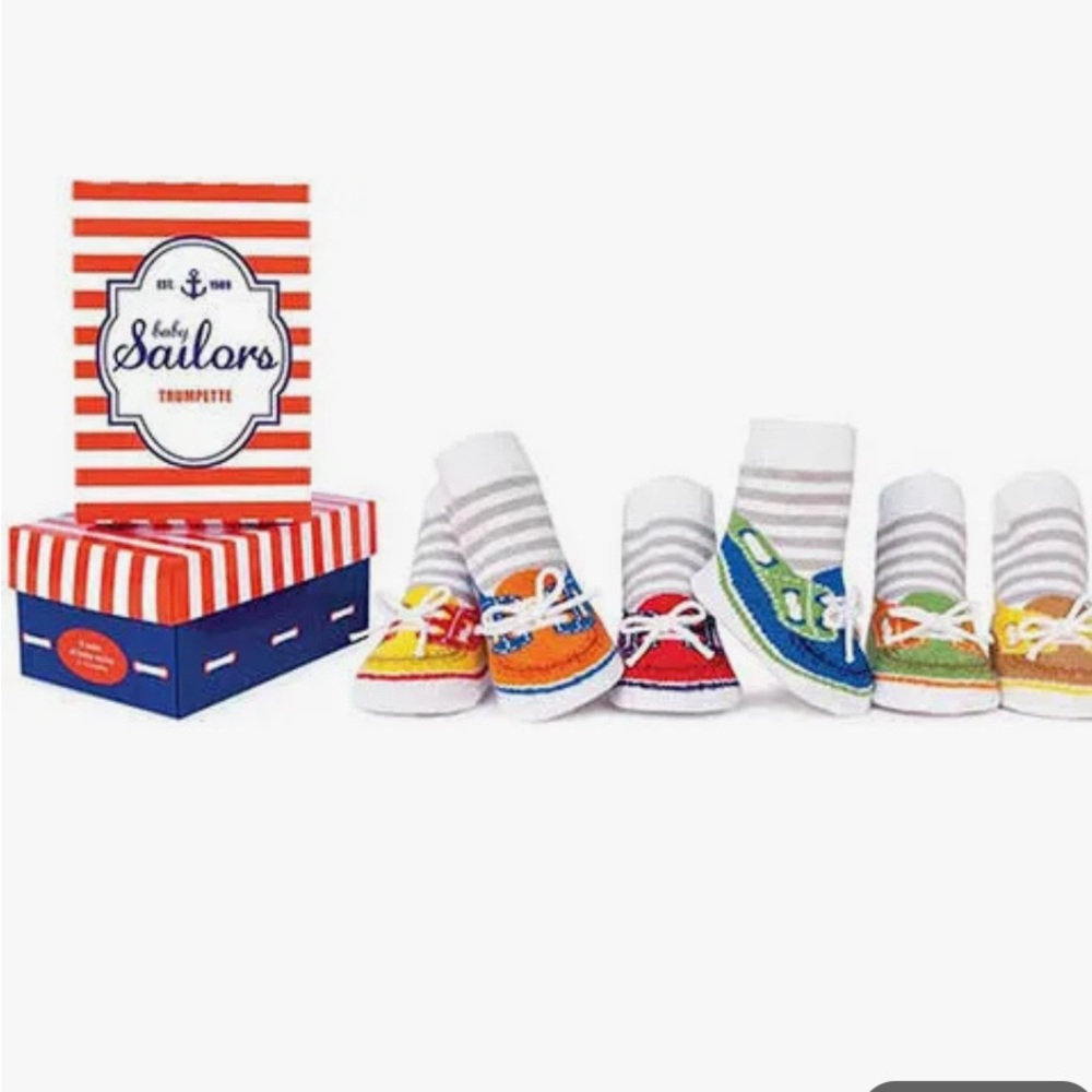 NIB Trumpette “baby Sailors” baby socks 6 pair sz 0-12 Months